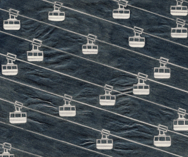 Justus Pault Bleistiftzeichnung Seilbahn