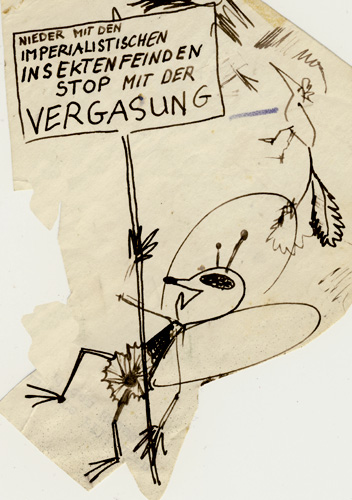 Justus Pault Federzeichnung Insektendemo